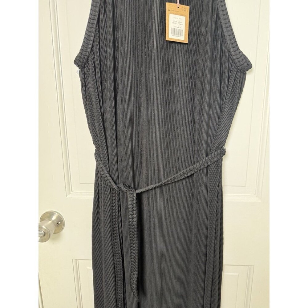 Boden Plisse Maxi Black Belted Dress Women’s 8P NWT - Picture 3 of 14